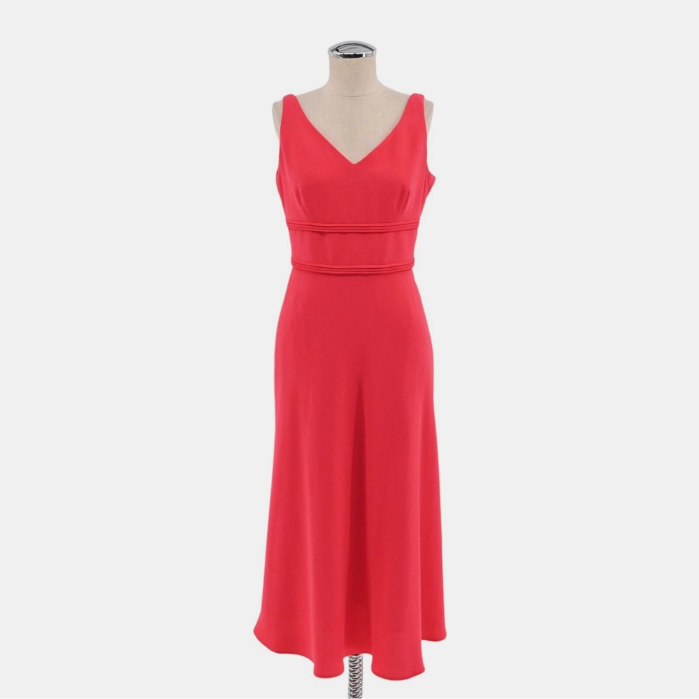 Vtg EVAN PICONE Womens Red Dress Size 4‎ Empire Waist Wedding Guest Elegant 90s